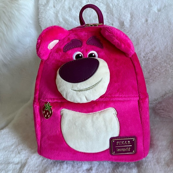 Loungefly Disney Toy Story Lotso Plush SCENTED Backpack and Wallet Bundle NWT! - Picture 2 of 10